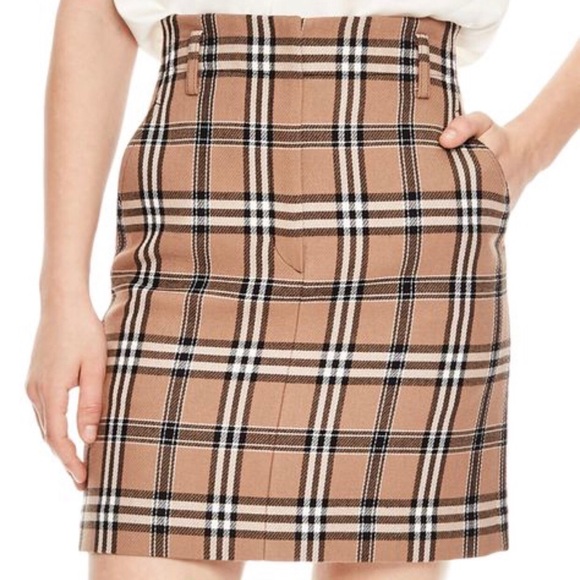 Sandro (Burberry lookalike) camel plaid skirt - Picture 3 of 4